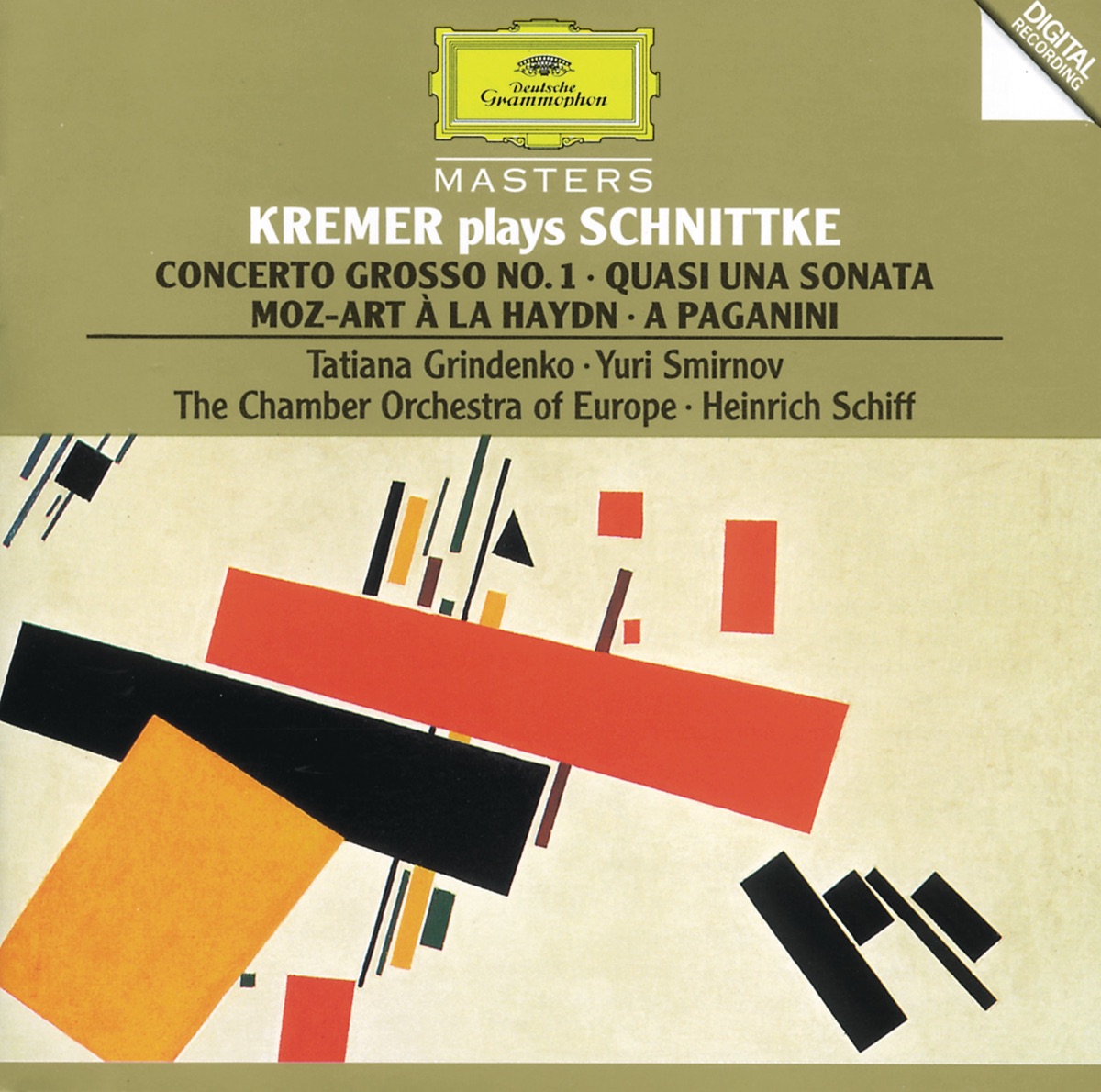 Schnittke: Concerto grosso No.1, Quasi una sonata, Moz-Art à la Haydn by Chamber Orchestra of Europe & Heinrich Schiff album cover