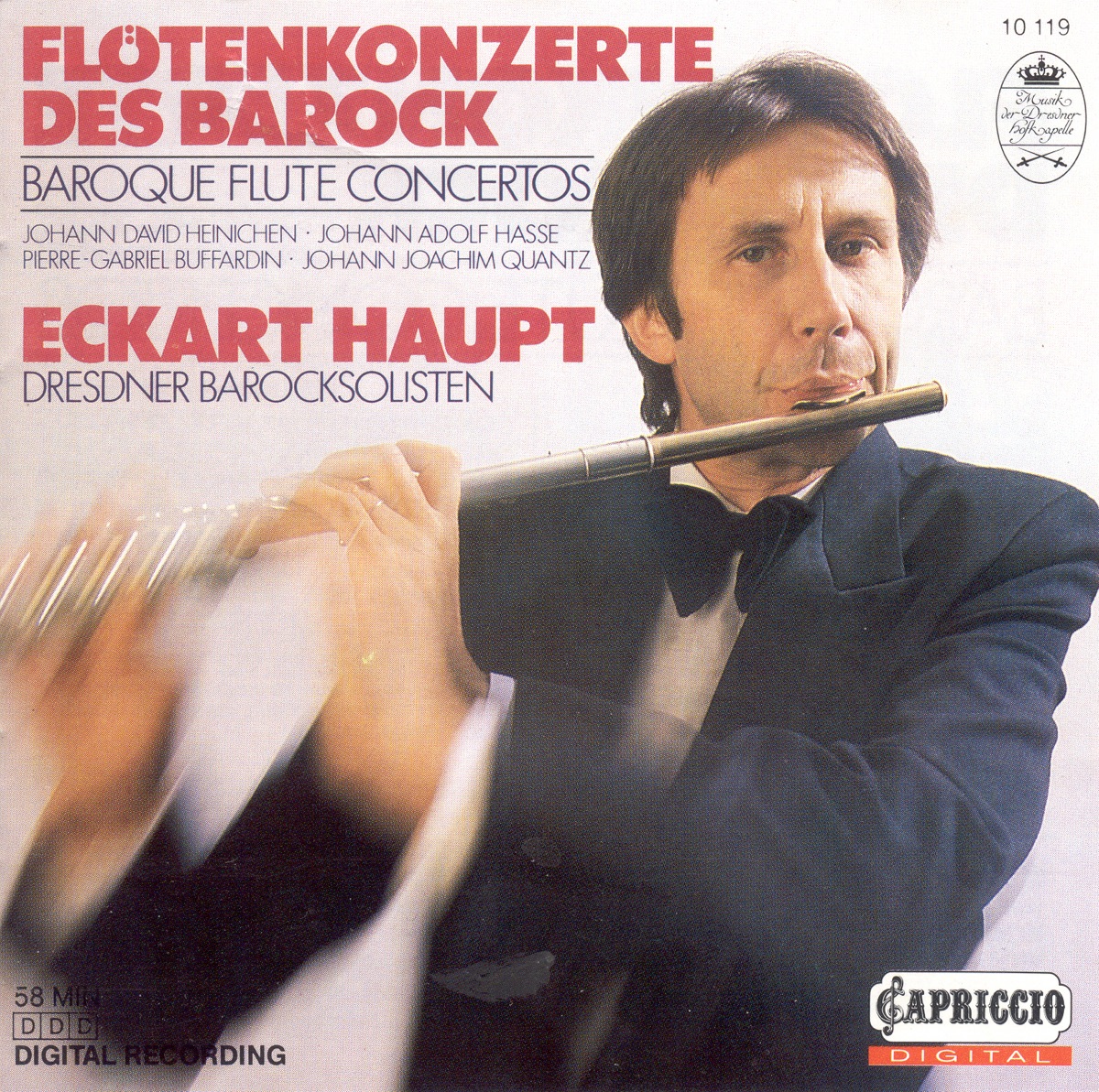Flute Concertos (Baroque) – Quantz. J.J. - Heinichen, J.D. - Buffardin, P.-G. - Hasse, J.A. by Dresden Baroque Soloists, Eckart Haupt, Wolfram Just & Peter Mirring album cover