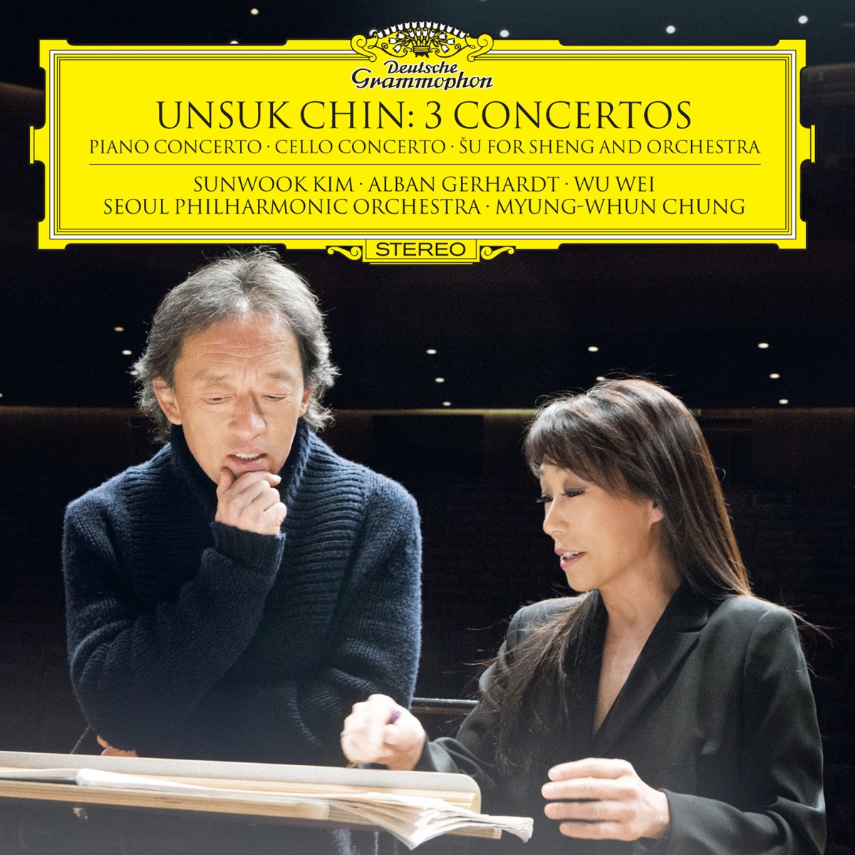 Unsuk Chin: 3 Concertos by Myung-Whun Chung, Seoul Philharmonic Orchestra, Sunwook Kim, Alban Gerhardt & Wu Wei album cover