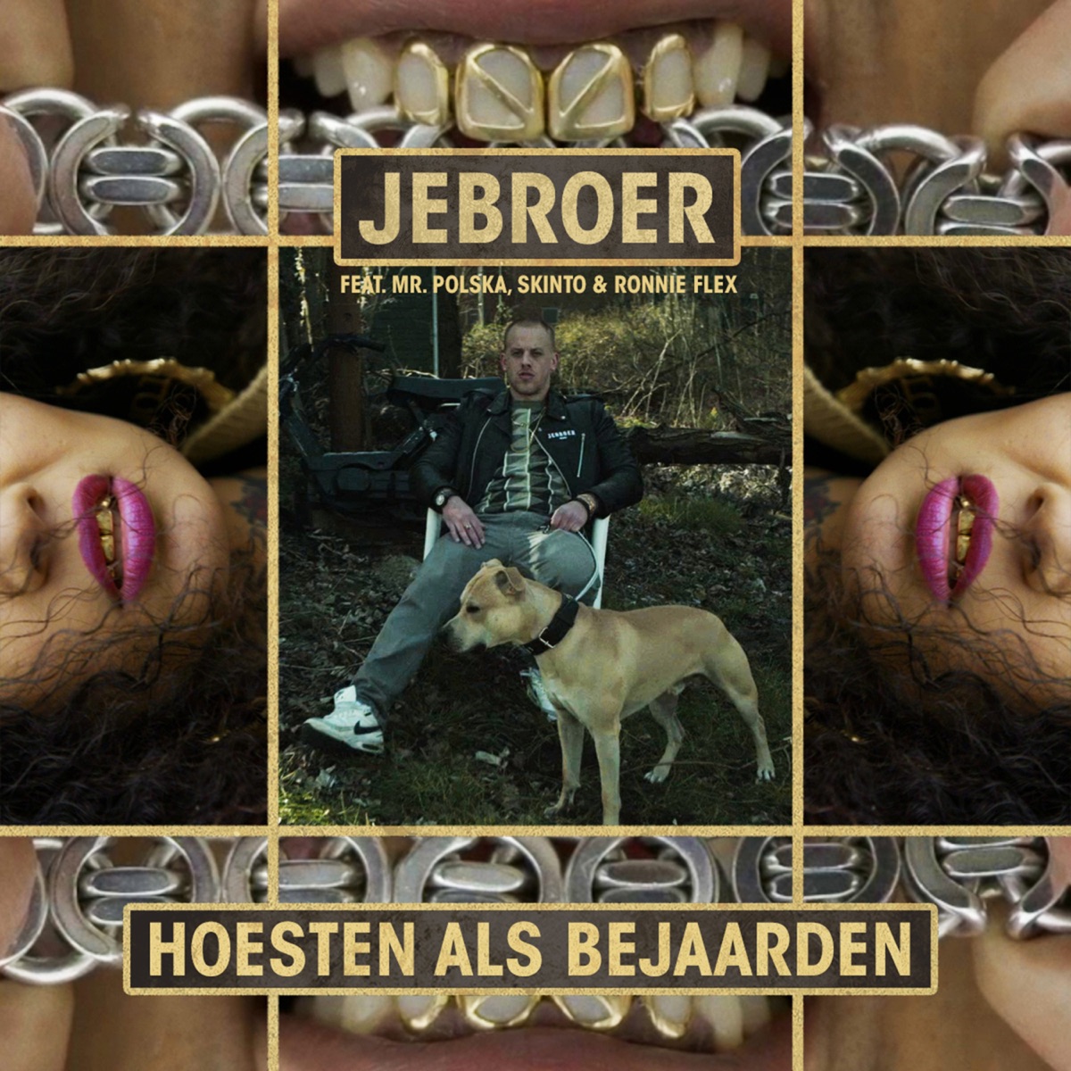 Hoesten als bejaarden (feat. Mr. Polska, Ronnie Flex & Skinto) - Single by Jebroer album cover