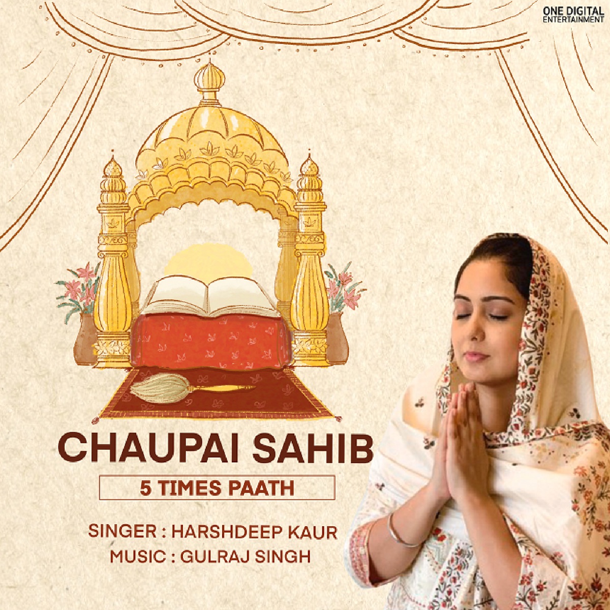 Chaupai Sahib - 5 Times Paath (feat. Gulraj Singh) by Harshdeep Kaur album cover