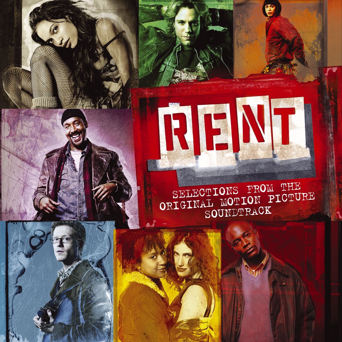 Rent (Selections from the Original Motion Picture Soundtrack) by Jonathan Larson, Anthony Rapp, Adam Pascal, Rosario Dawson & Idina Menzel album cover