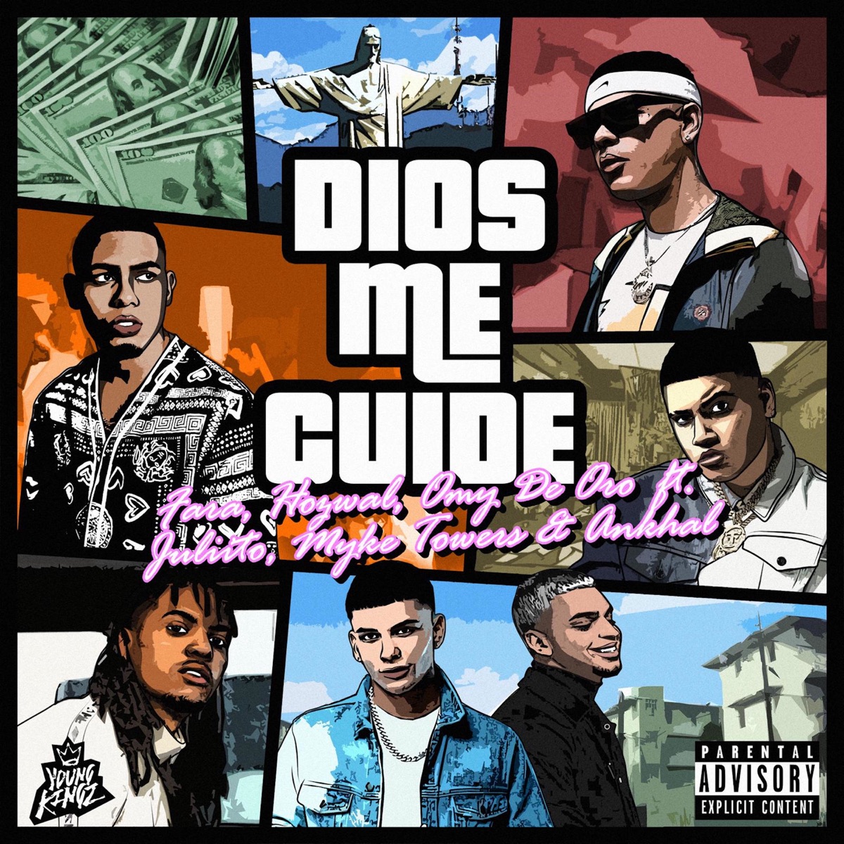 Dios Me Cuide (feat. Myke Towers, Juliito & Ankhal) - Single by Fara, Hozwal & Omy de Oro album cover