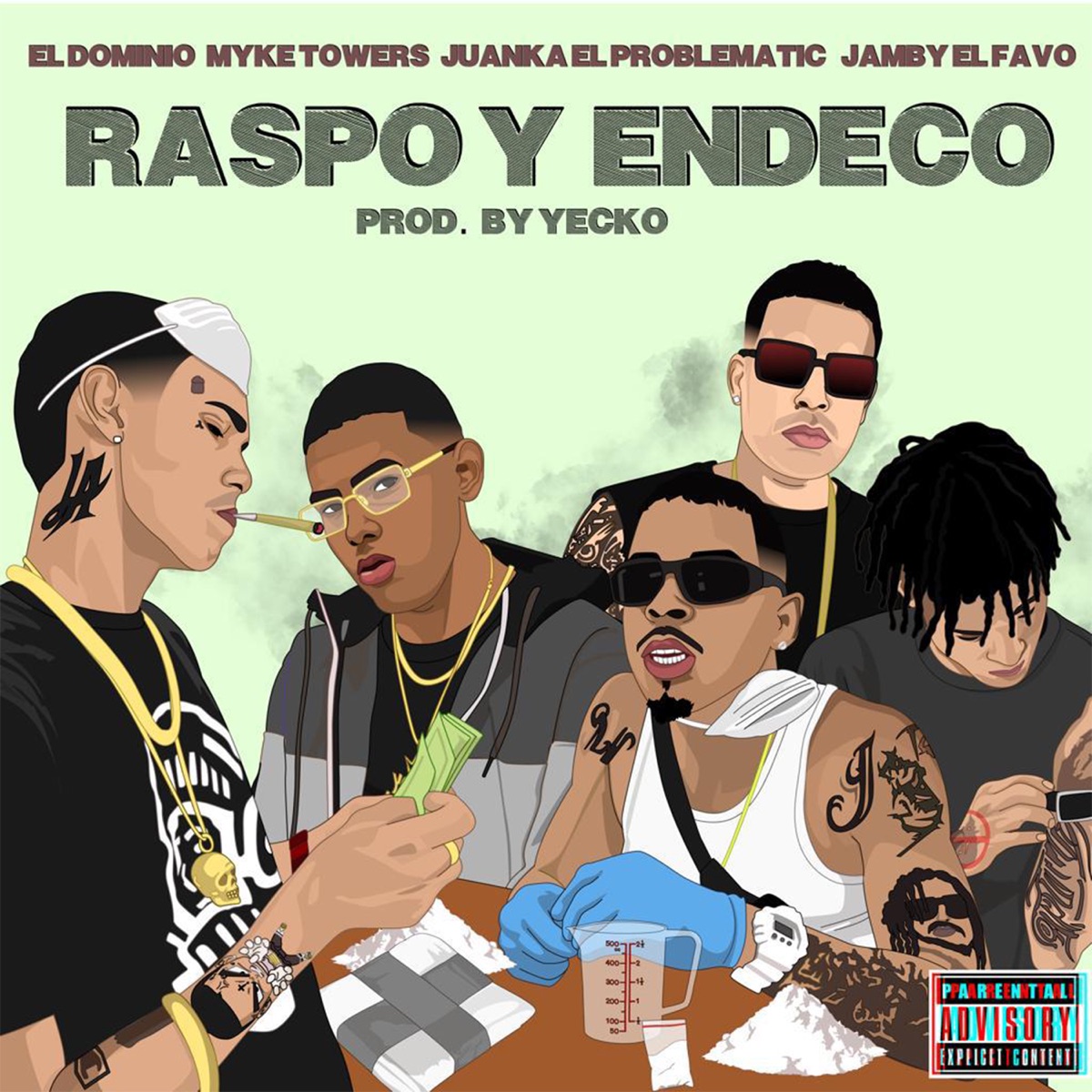 Raspo y Endeco - Single by Ele a el Dominio, Jamby el Favo, Myke Towers & Juanka album cover