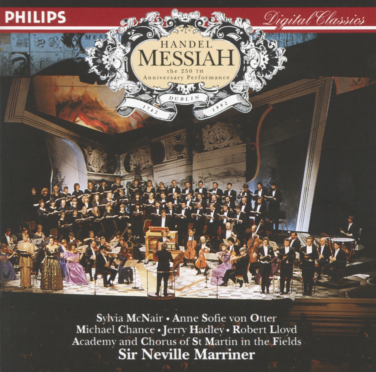 Handel: Messiah by Sylvia McNair, Academy of St Martin in the Fields, Academy of St Martin in the Fields Chorus, Anne Sofie von Otter, Jerry Hadley, Michael Chance, Robert Lloyd & Sir Neville Marriner album cover