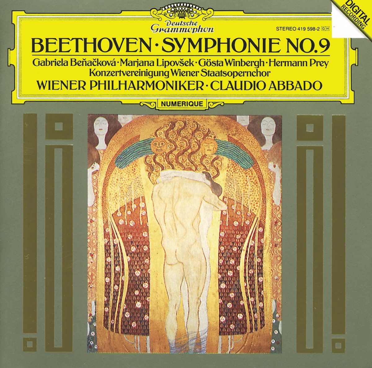 Beethoven: Symphony No. 9 by Vienna Philharmonic, Claudio Abbado, Gabriela Beňačková, Marjana Lipovšek, Gösta Winbergh, Hermann Prey, Chor der Wiener Staatsoper & Walter Hagen-Groll album cover