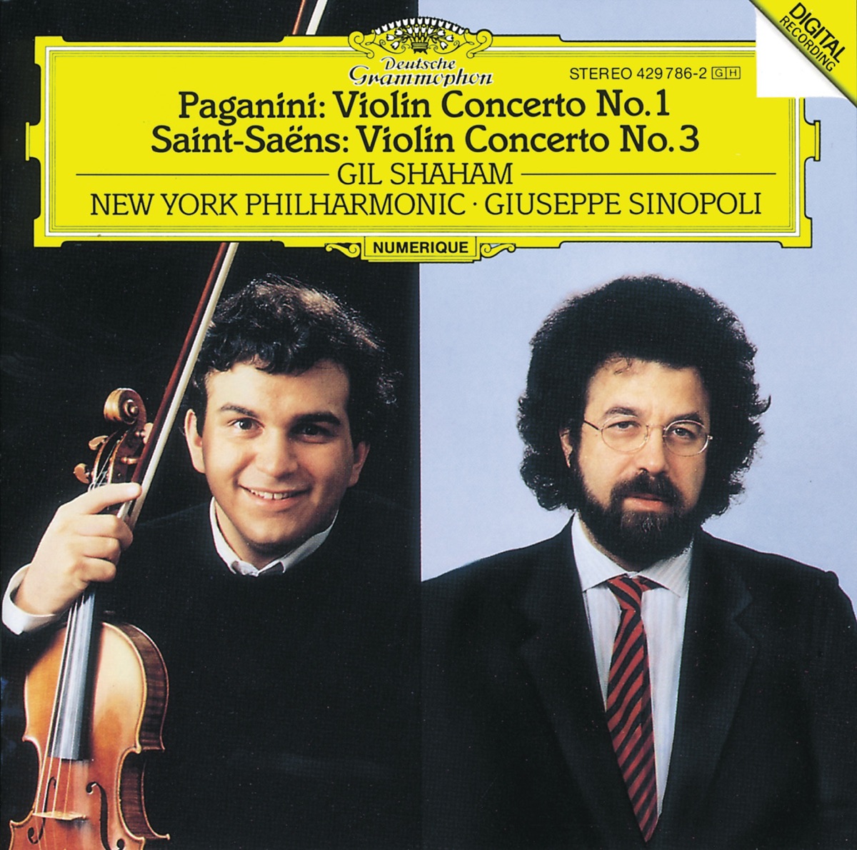 Paganini: Violin Concerto No. 1, Op. 6 & Saint-Saëns: Violin Concerto No. 3, Op. 61 by Gil Shaham, New York Philharmonic & Giuseppe Sinopoli album cover