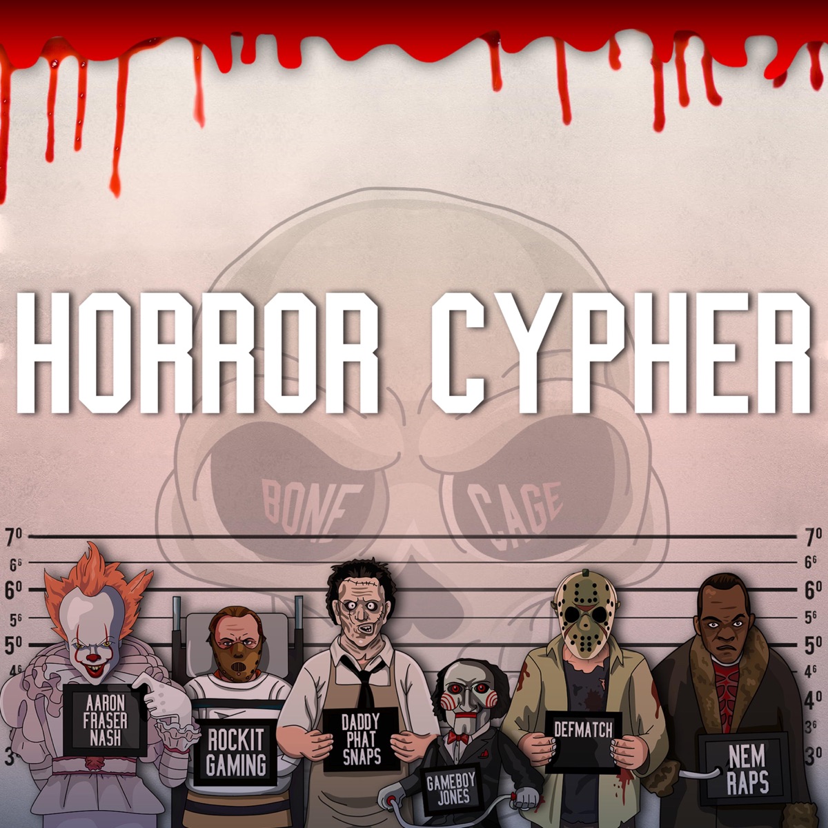 Horror Cypher (feat. Daddyphatsnaps, NemRaps, Defmatch, Rockit Gaming, GameboyJones & Bonecage) - Single by Aaron Fraser-Nash album cover