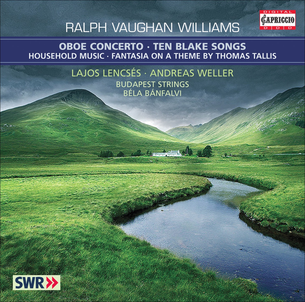 Vaughan Williams, R.: 10 Blake Songs - Oboe Concerto In a Minor - Household Music - Fantasia On a Theme By Thomas Tallis by Béla Bánfalvi, Lajos Lencsés, Budapest Strings, Andreas Weller, Emily Körner, Paul Pesthy & Ansgar Schneider album cover