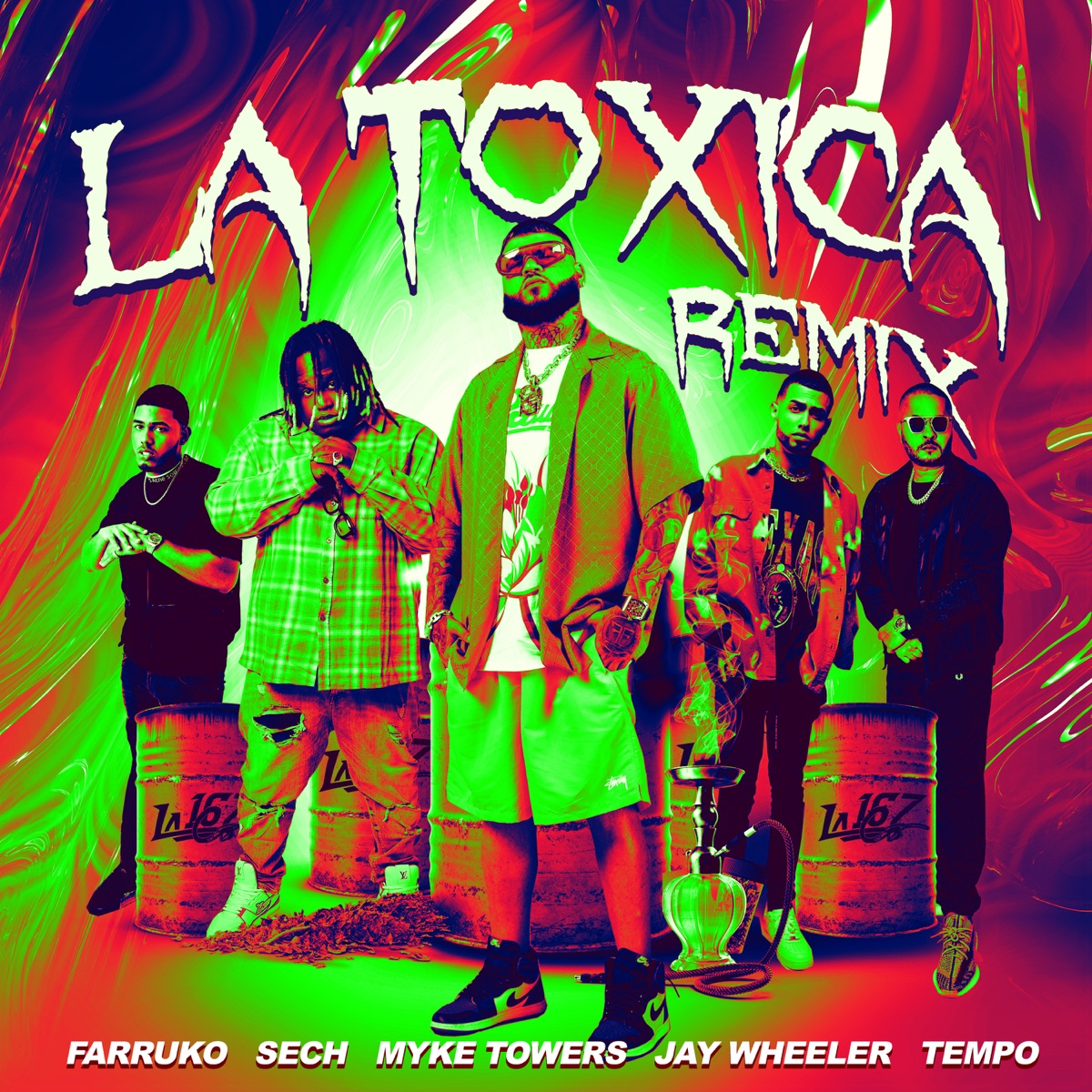 La Tóxica (feat. Jay Wheeler & Tempo) [Remix] - Single by Farruko, Sech & Myke Towers album cover
