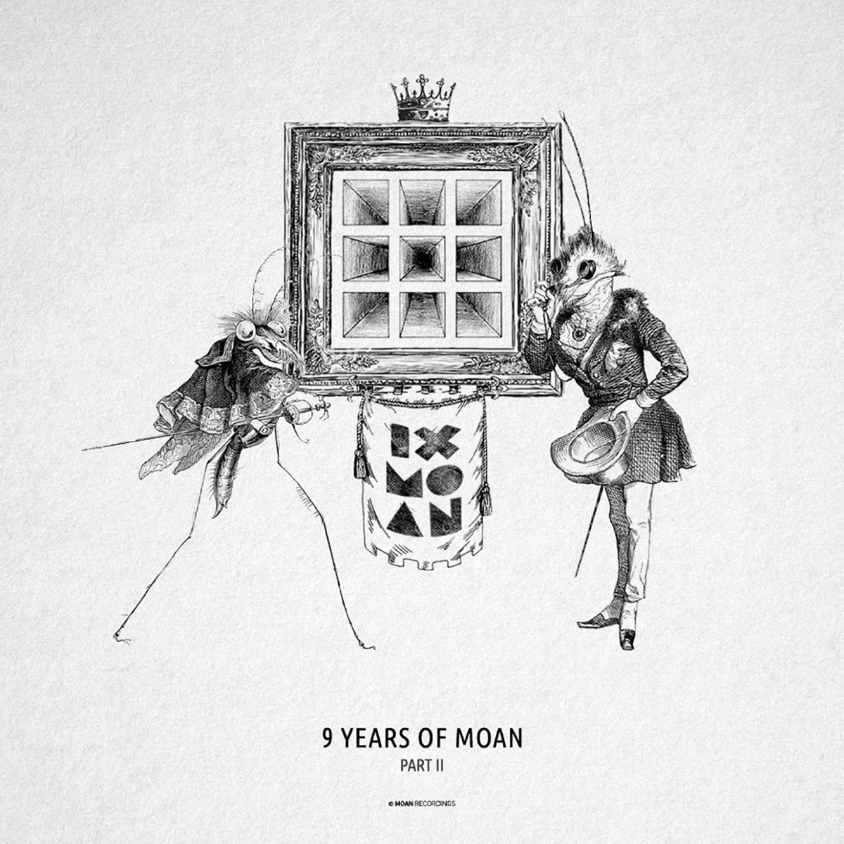 9 Years of Moan Part 2 (feat. DJ Bert) by The Willers Brothers, Leonardo Gonnelli, Lubelski, James Cole, II Faces, Hart & Neenan, James Saunders, Ohmme, Fede Aliprandi, YOUniverse (IT) & Drag & Drop album cover