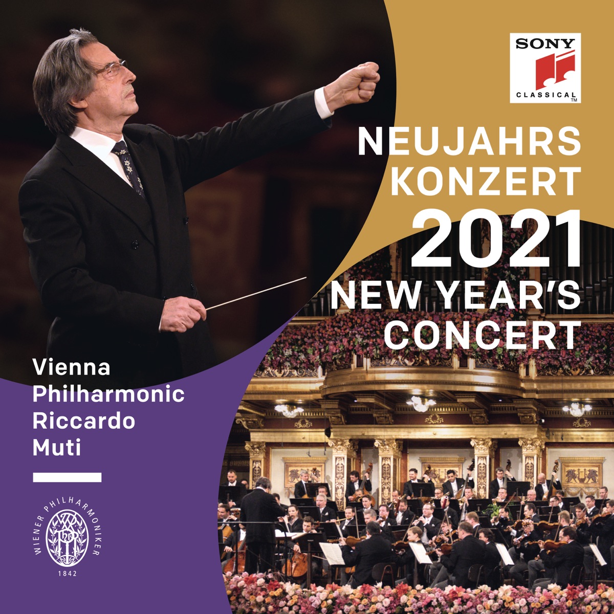New Year's Concert 2021 by Riccardo Muti & Vienna Philharmonic album cover