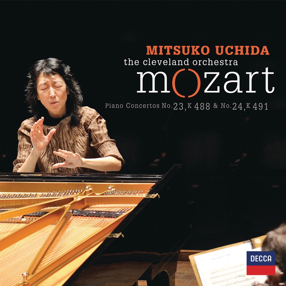 Mozart: Piano Concertos Nos. 24 & 23 by Mitsuko Uchida & The Cleveland Orchestra album cover