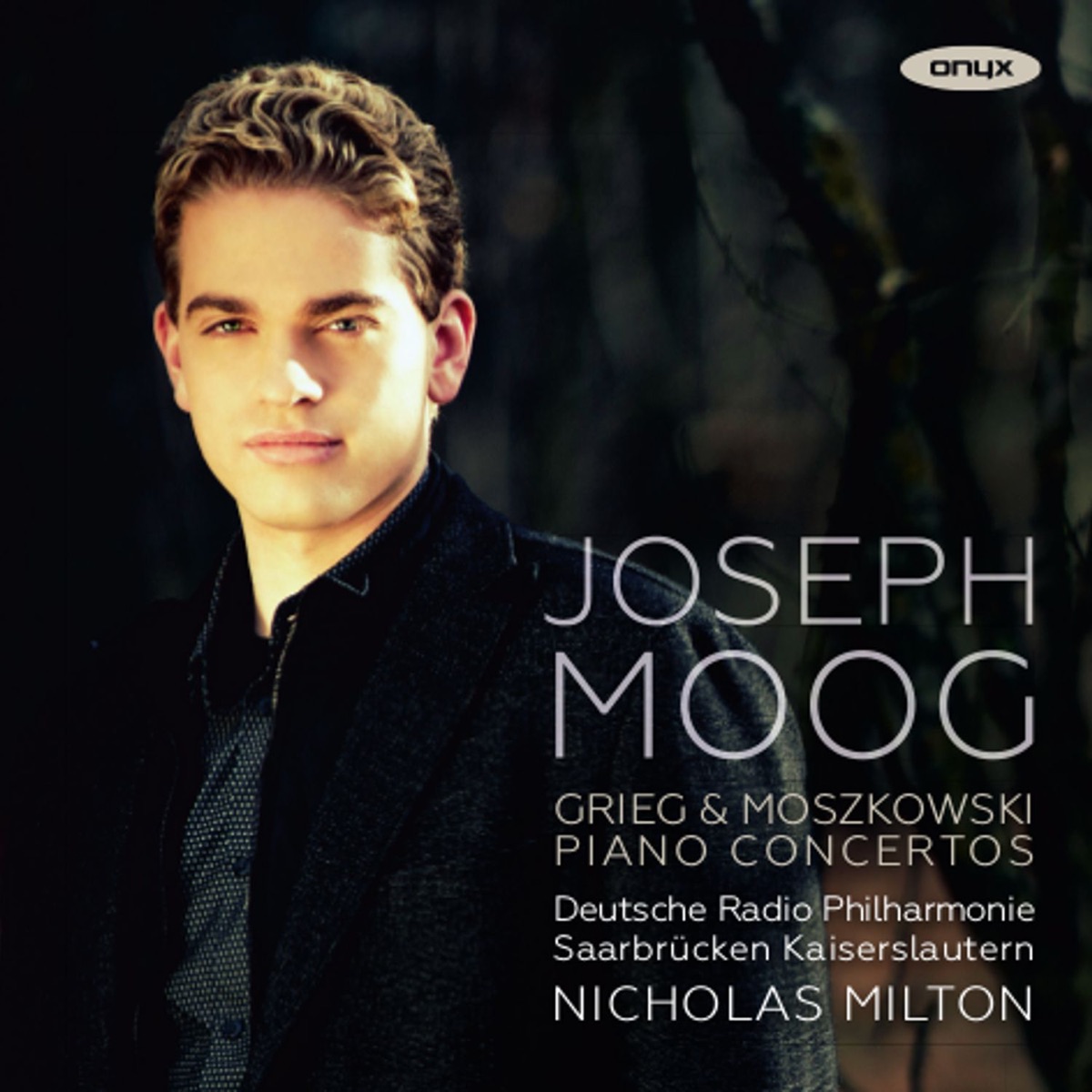 Grieg & Moszkowski: Piano Concertos by Deutsche Radio Philharmonie Saarbrücken Kaiserslautern, Nicholas Milton & Joseph Moog album cover