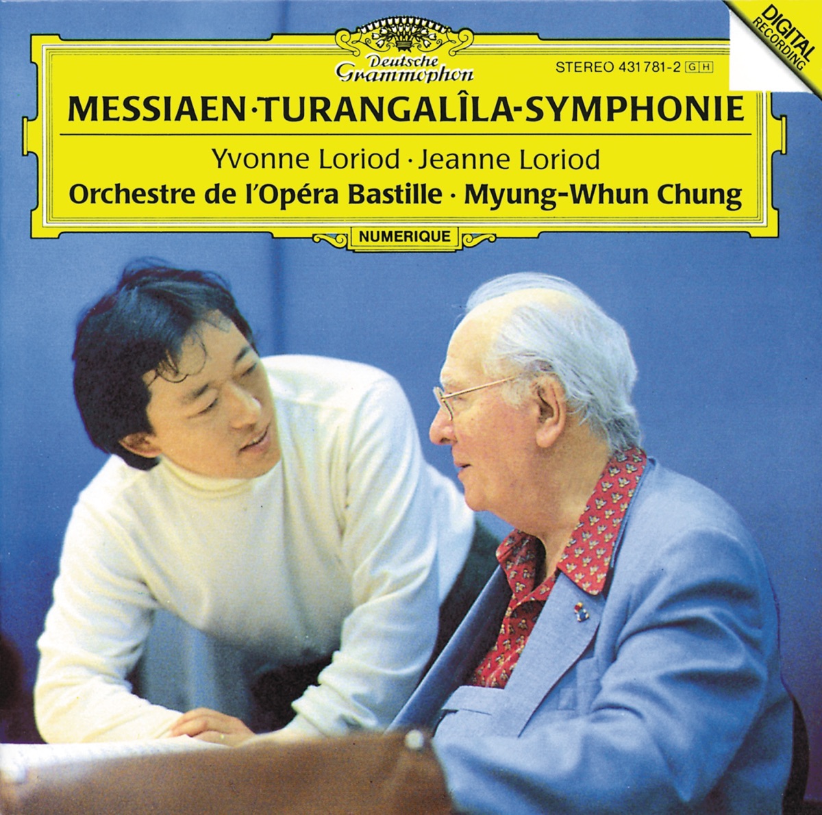 Messiaen: Turangalîla Symphony by Yvonne Loriod, Jeanne Loriod, Paris Opera Orchestra & Myung-Whun Chung album cover