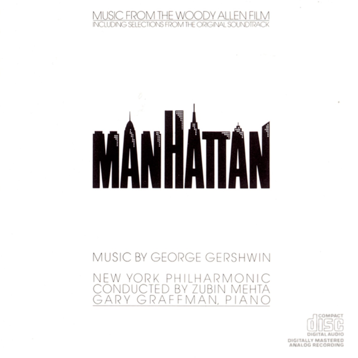 Manhattan (Original Motion Picture Soundtrack) by New York Philharmonic & Zubin Mehta album cover