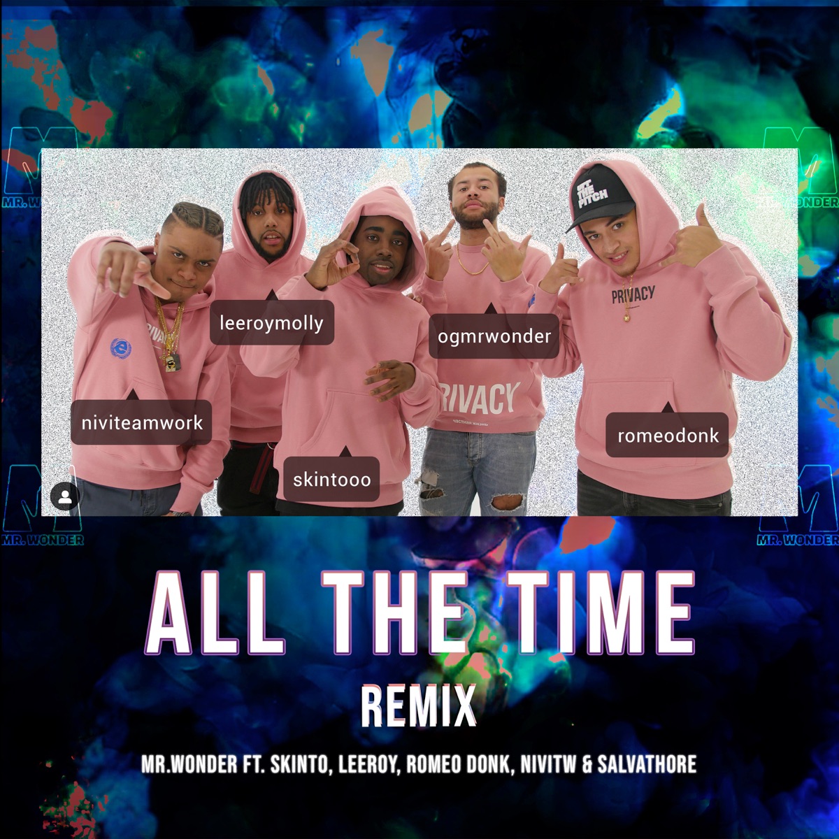 All The Time (Remix) [feat. LeeRoy, Skinto, Salvathore, NiviTW & Romeo Donk] - Single by Mr. Wonder album cover