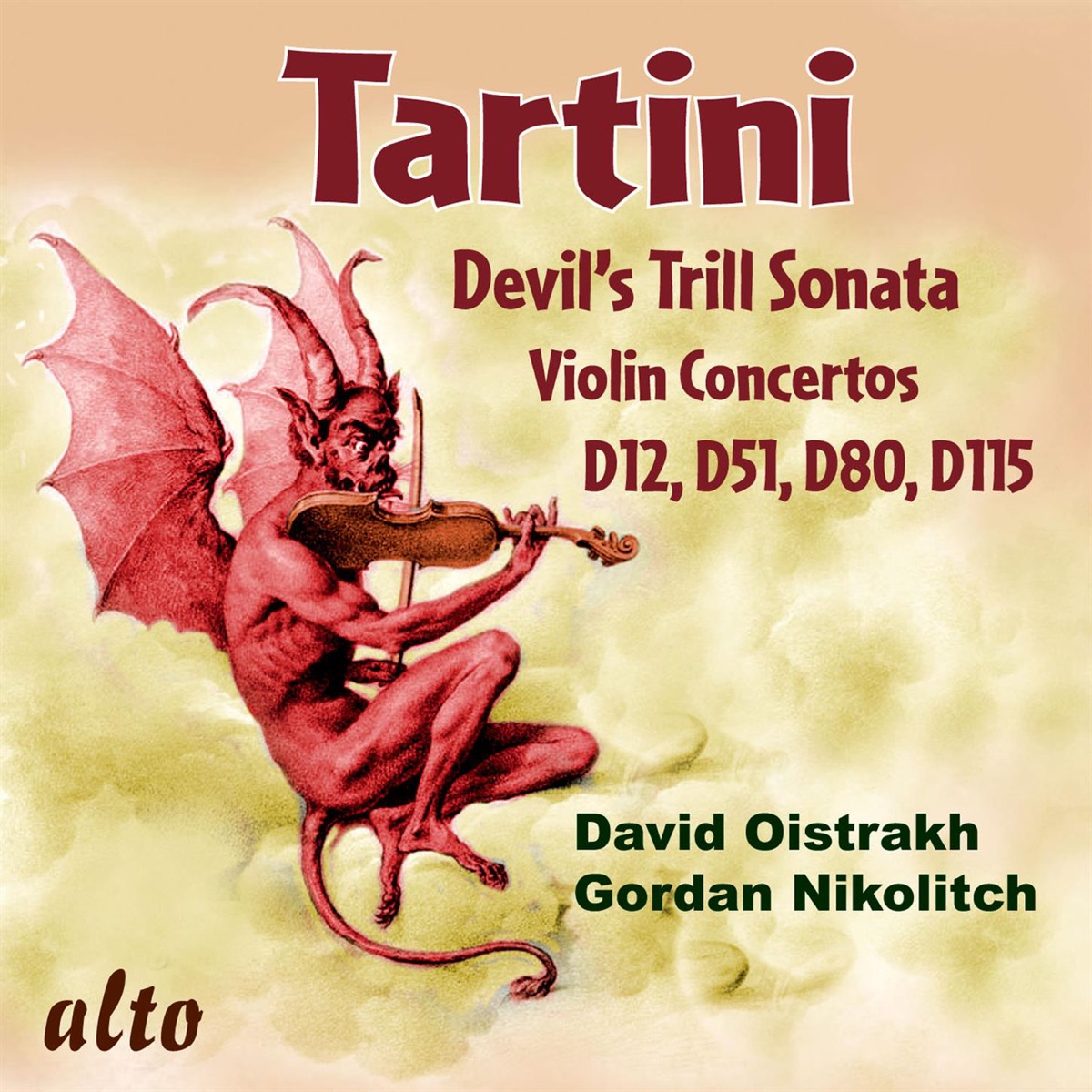Tartini: Devil's Trill Sonata; Violin Concertos D12, D51, D80, & D115 by Gordan Nikolitch, David Oistrakh, Lev Oborin, Orchestre d'Auvergne & Arie Van Beek album cover