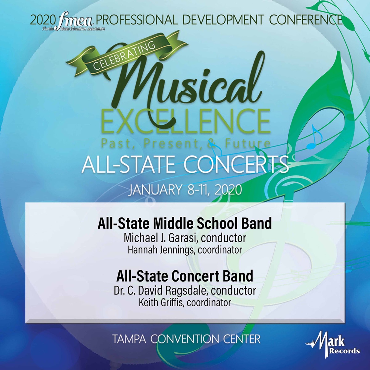 2020 Florida Music Education Association (FMEA): All-State Middle School Band & All-State Concert Band [Live] by Florida All-State Middle School Band, Florida All-State Concert Band, Michael J. Garasi & C. David Ragsdale album cover