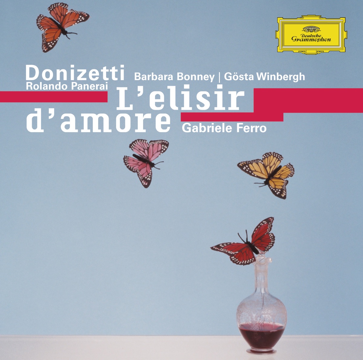 Donizetti: L'elisir D'amore by Barbara Bonney, Orchestra del Maggio Musicale Fiorentino, Gabriele Ferro & Rolando Panerai album cover