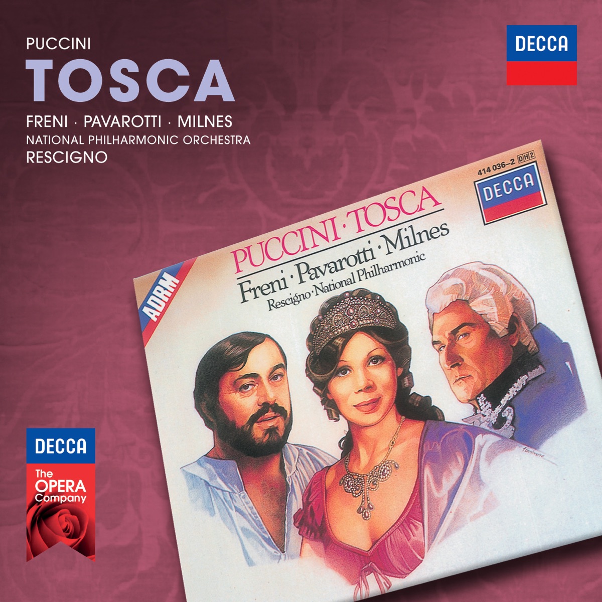 Puccini: Tosca by Mirella Freni, Luciano Pavarotti, Sherrill Milnes, National Philharmonic Orchestra & Nicola Rescigno album cover