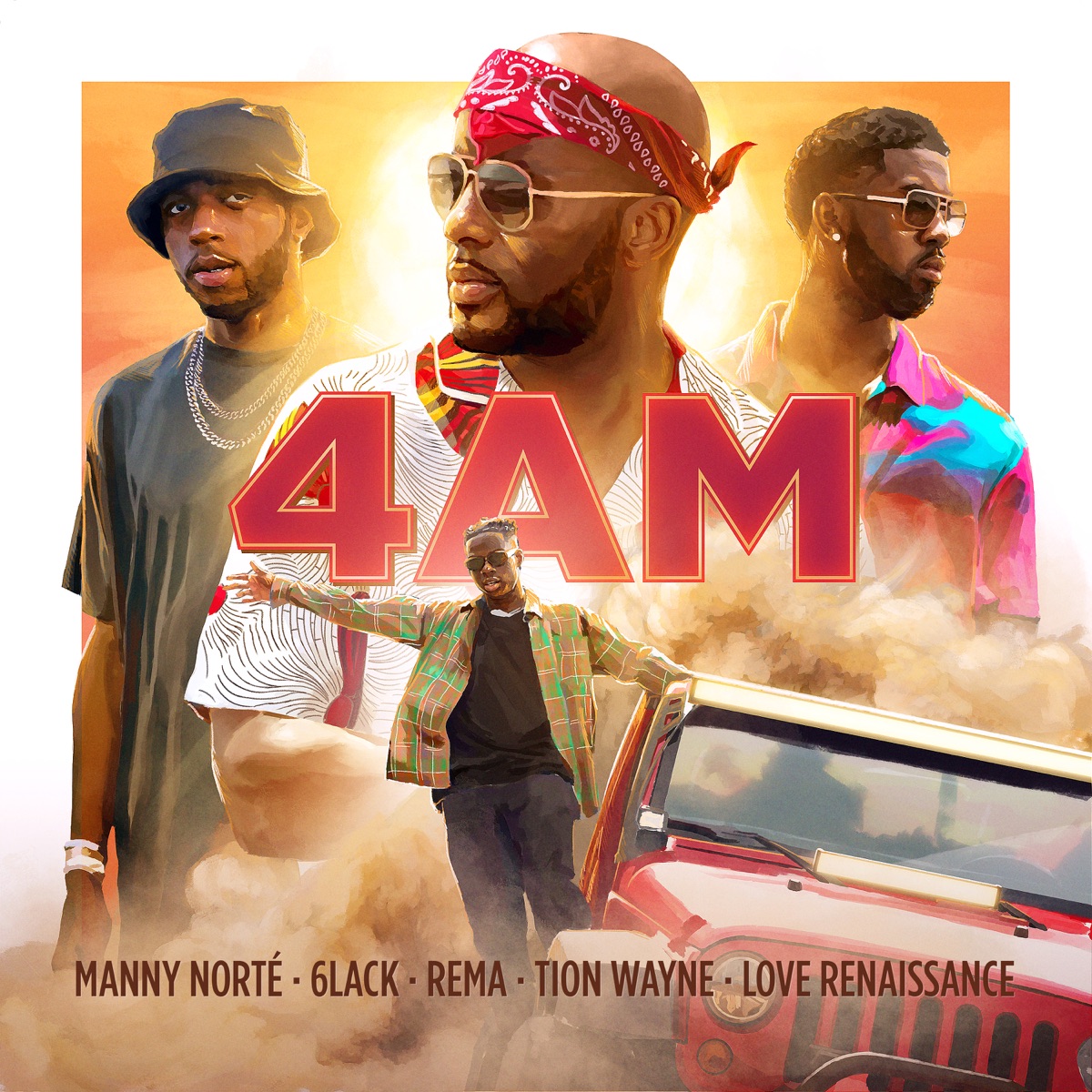 4AM (feat. Love Renaissance (LVRN)) - Single by Manny Norté, 6LACK, Rema & Tion Wayne album cover