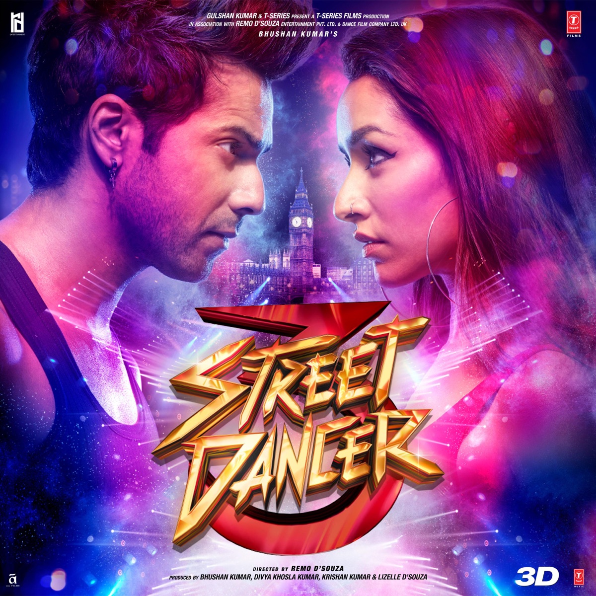 Street Dancer 3D (Original Motion Picture Soundtrack) by Tanishk Bagchi, A.R. Rahman, Badshah, Intense, Sachin-Jigar, Guru Randhawa, Harsh Upadhyay, Shankar Ehsaan Loy, Gurinder Seagal & Garry Sandhu album cover