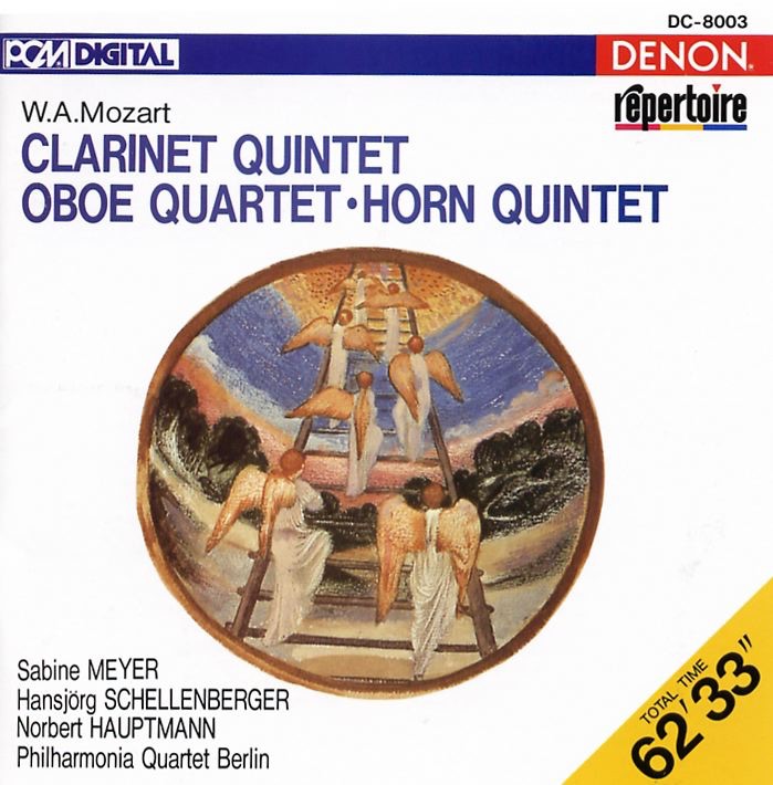 Mozart: Clarinet Quintet, Oboe Quartet & Horn Quintet by Hansjörg Schellenberger, Norbert Hauptmann, Philharmonia Quartet Berlin & Sabine Meyer album cover