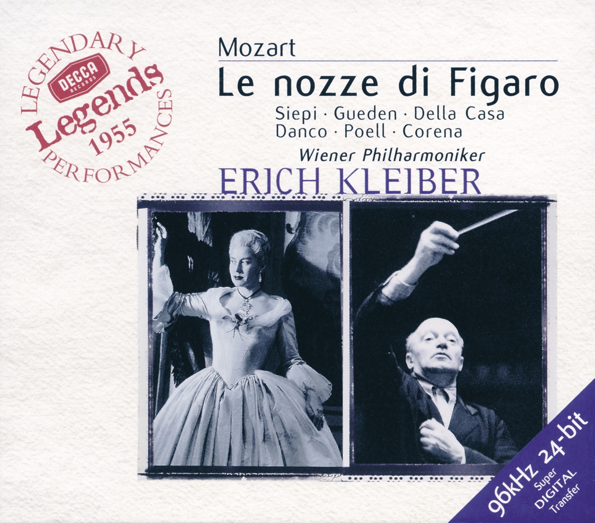 Mozart: Le Nozze di Figaro (3 CDs) by Alfred Poell, Erich Kleiber, Vienna Philharmonic, Lisa Della Casa, Hilde Gueden, Cesare Siepi, Hilde Rössel-Majdan, Fernando Corena, Murray Dickie & Anny Felbermayer album cover