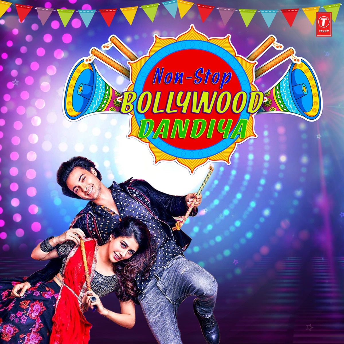 Non Stop Bollywood Dandiya by Kinjal Parmar, Lattu Ekka, Arijit Singh, Dhvani Bhanushali, Akhil, Armaan Malik, Neeti Mohan, Kamaal Khan, Yo Yo Honey Singh, Badshah, Tulsi Kumar, Abhijeet, Chandra Dixit, Karan Sehmbi, Sachet Tandon, Parampara Tandon, Tony Kakkar, Neha Kakkar, Young Desi, Nakash, Rajan Rayka, Dhaval Motan, Abhijit Vaghani, Ajay-Atul, Akhil Sachdeva, Amaal Mallik, Anand-Milind, B. Praak, Bappi Lahiri, Bob, Dilip Sen-Sameer Sen, Goldboy, Lijo George-Dj Chetas, Mithoon, Ravi Basrur, Rochak Kohli, Sachet-Parampara, Sachin-Jigar, Tanishk Bagchi, Viju Shah, Vishal Mishra, Vishal & Shekhar & White Noise Studio's album cover