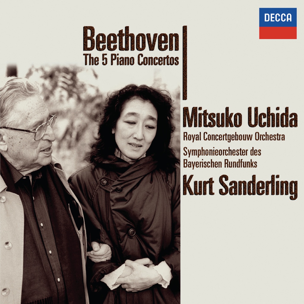 Beethoven: Complete Piano Concertos by Mitsuko Uchida, Royal Concertgebouw Orchestra, Kurt Sanderling & Bavarian Radio Symphony Orchestra album cover