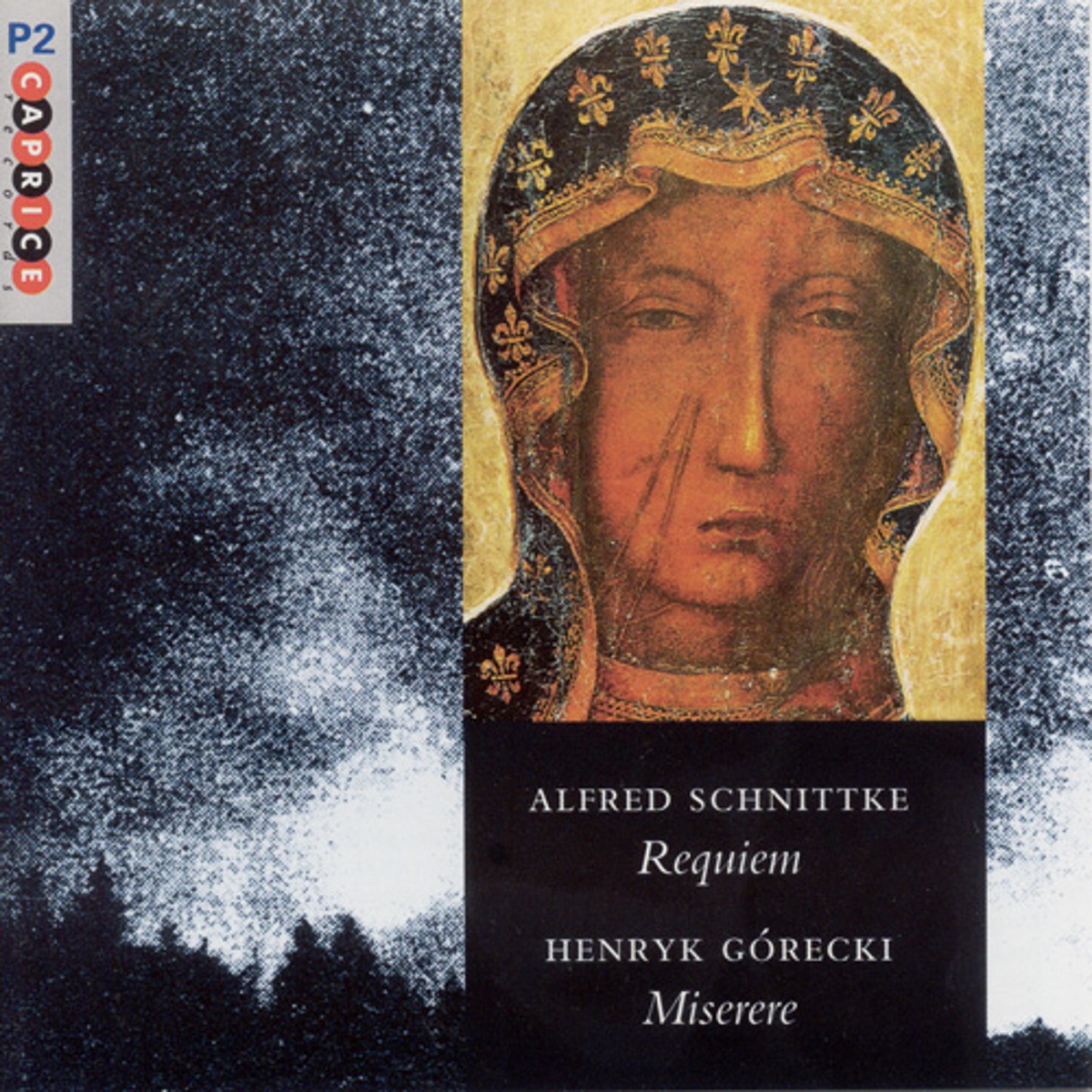 Schnittke: Requiem - Gorecki: Miserere by Stefan Therstam, Malena Ernman, Tõnu Kaljuste, Jonas Lindeborg, Rolf Thunander, Annika Eliasson-Frick, Jonny Ronnlund, Fredrik Bjorlin, Swedish Radio Choir, Helena Olsson, Susanne Carlström, Anders Kotz, Michael Engstrom, Bo Soderberg, Magnus Bengtsson, Johan Christensson, Mikael Oskarsson, Eric Skarby & Eric Ericson Chamber Choir album cover