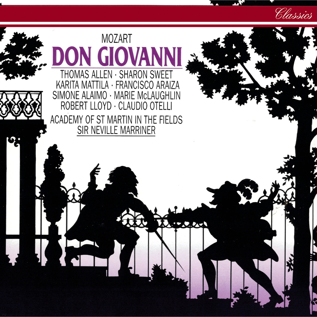 Mozart: Don Giovanni by Sir Neville Marriner, Academy of St Martin in the Fields, Sir Thomas Allen, Sharon Sweet, Francisco Araiza, Karita Mattila, Simone Alaimo, Marie McLaughlin, Claudio Otelli & Robert Lloyd album cover