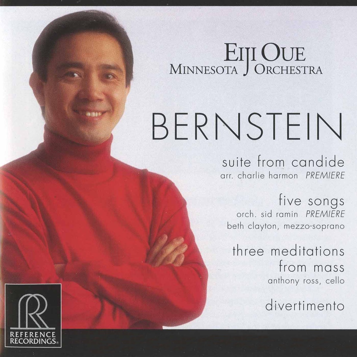 Bernstein: Suite from Candide, 5 Songs, 3 Meditations from Mass & Divertimento by Minnesota Orchestra & Eiji Oue album cover