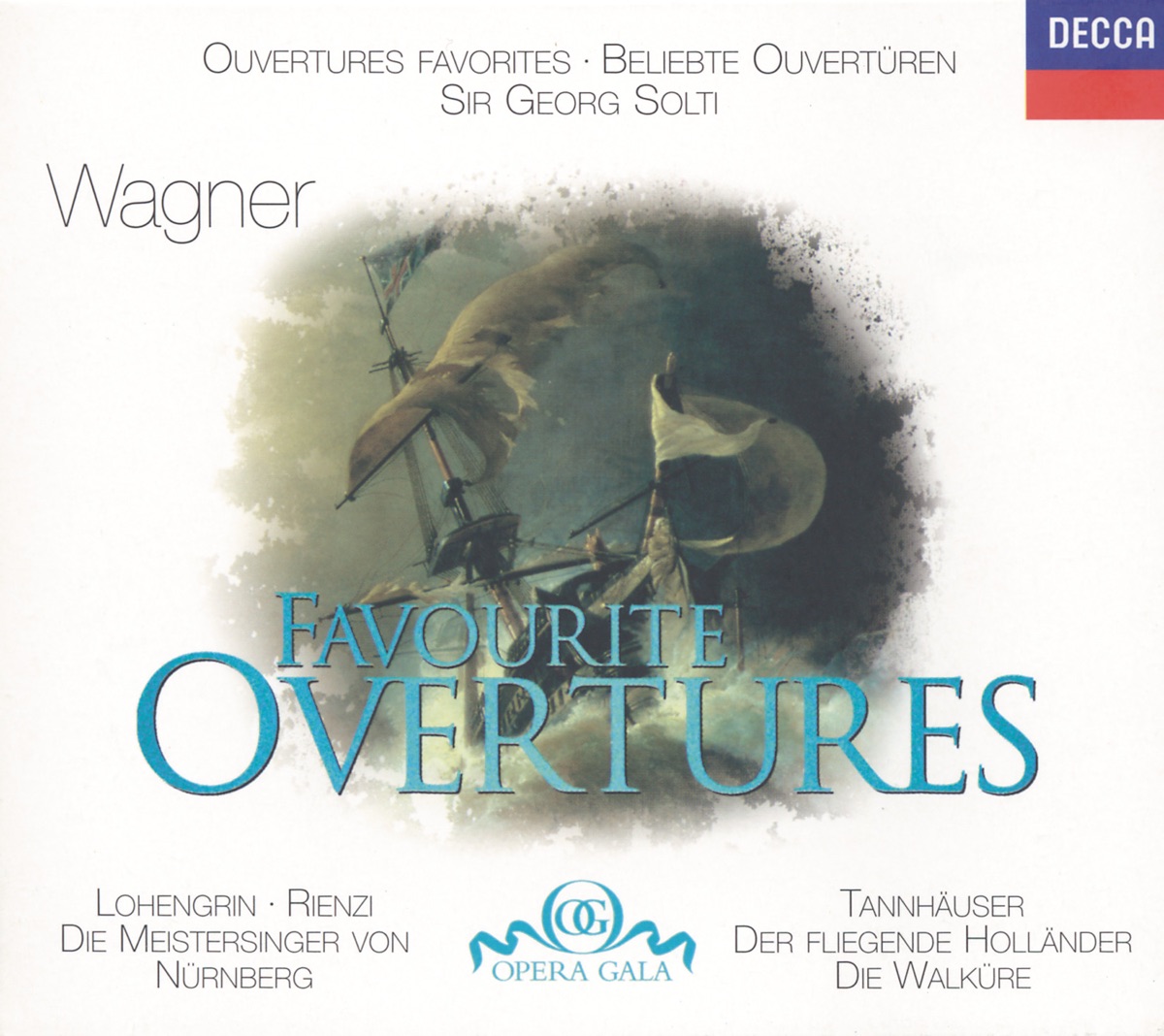Wagner: Favourite Overtures by Chicago Symphony Orchestra, Vienna Philharmonic & Sir Georg Solti album cover