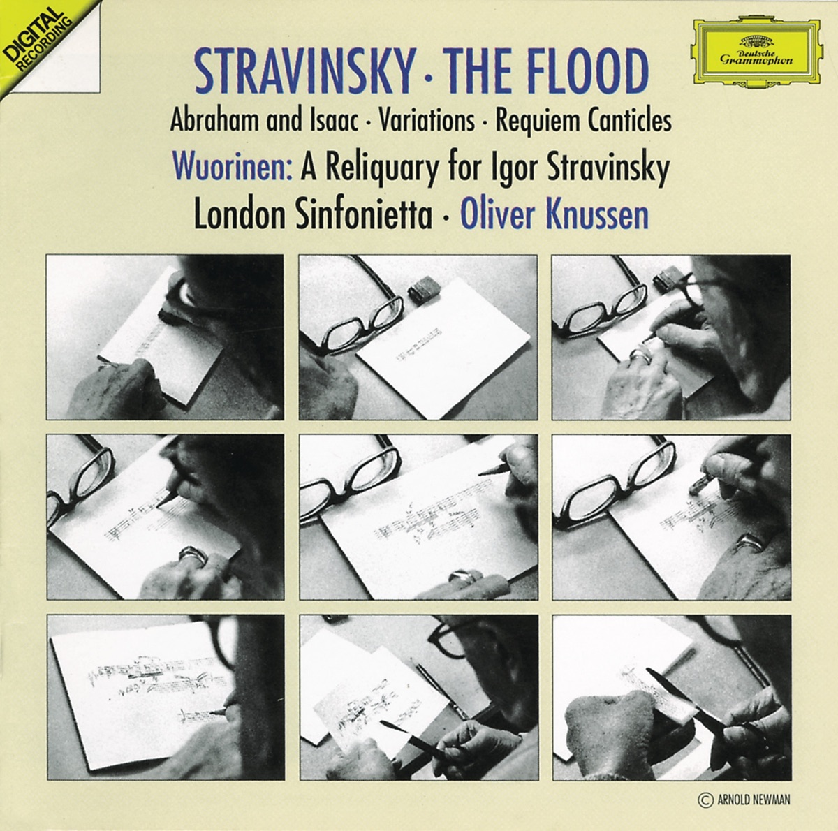 Stravinsky: The Flood, Abraham and Isaac, Variations, Requiem Canticles - Wuorinen: A Reliquary for Igor Stravinsky by Susan Bickley, Bernard Jacobson, David Wilson-Johnson, London Sinfonietta, Stephen Richardson, Lucy Shelton, Michael Berkeley, Peter Hall & Oliver Knussen album cover