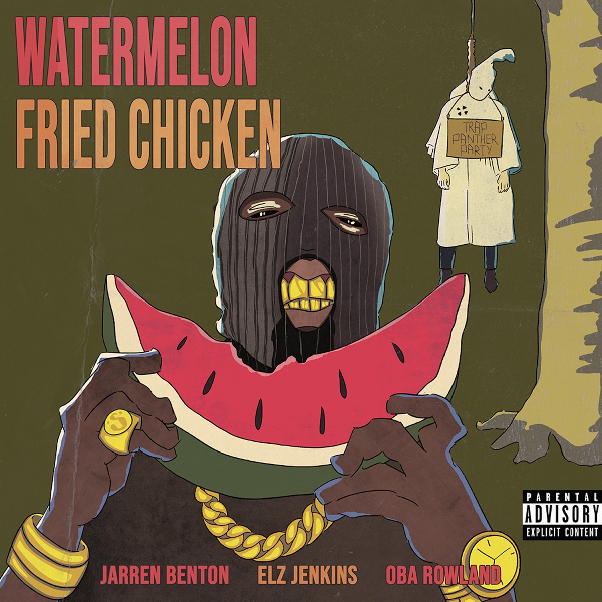 Watermelon Fried Chicken - Single by Jarren Benton, Oba Rowland & Elz Jenkins album cover
