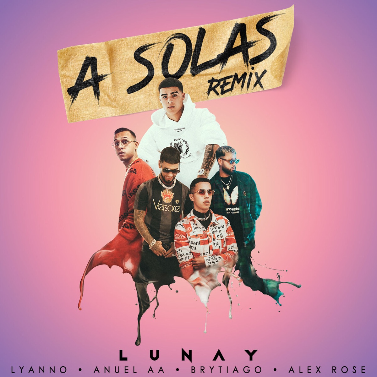 A Solas (Remix) [feat. Brytiago & Alex Rose] - Single by Lunay, Lyanno & Anuel AA album cover