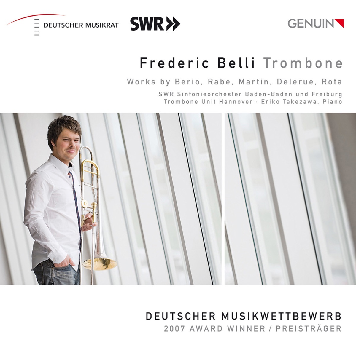 Frederic Belli plays works by Berio, Rabe, Martin, Delerue, Rota by South West German Radio Symphony Orchestra, Baden-Baden, Sylvain Cambreling, Frederic Belli, Eriko Takezawa, Trombone Unit Hannover & Pablo Heras-Casado album cover