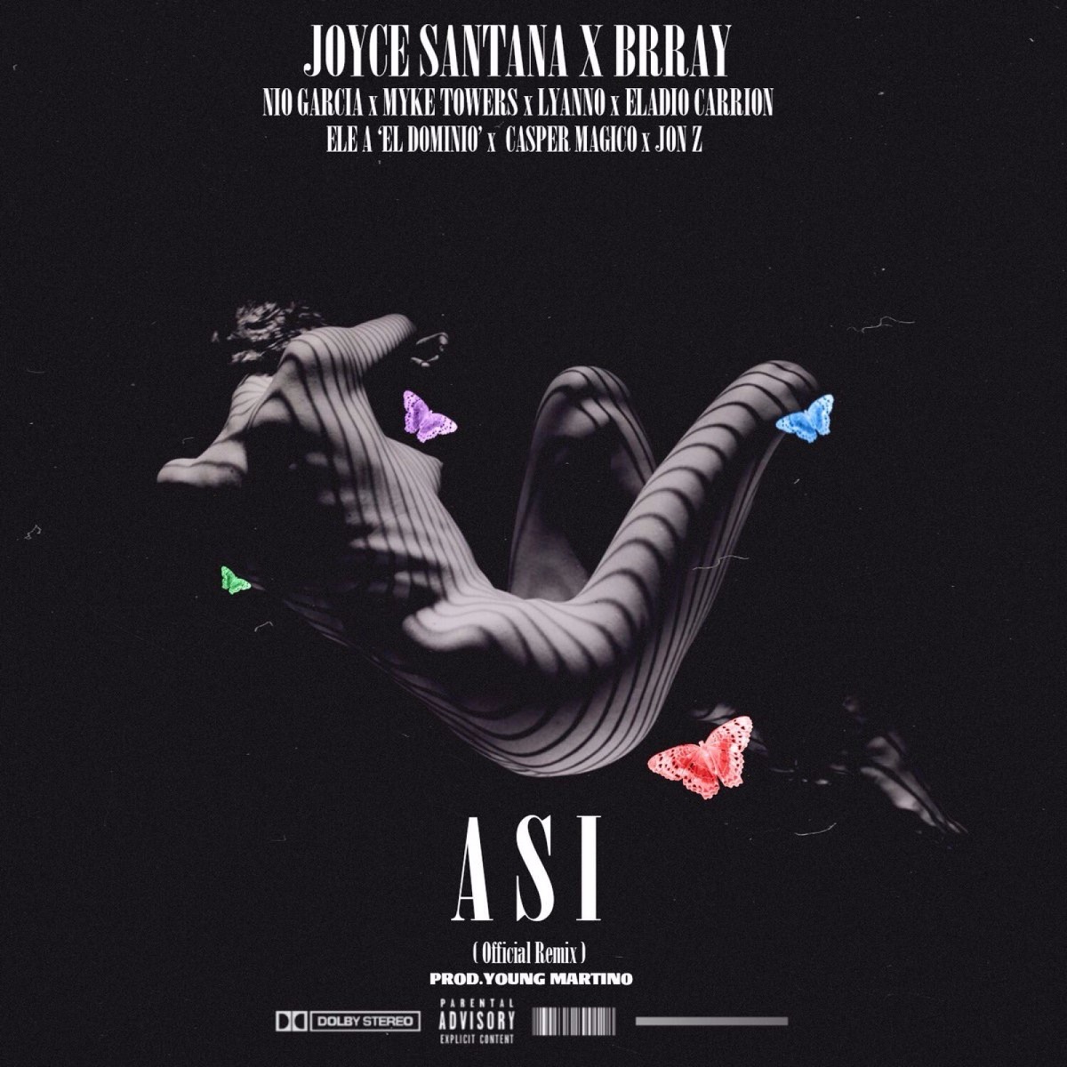 Así (Remix) [feat. Nio Garcia, Myke Towers, Casper, JonZ, Ele a El Dominio, Eladio Carrión & Lyanno] - Single by Joyce Santana & Brray album cover