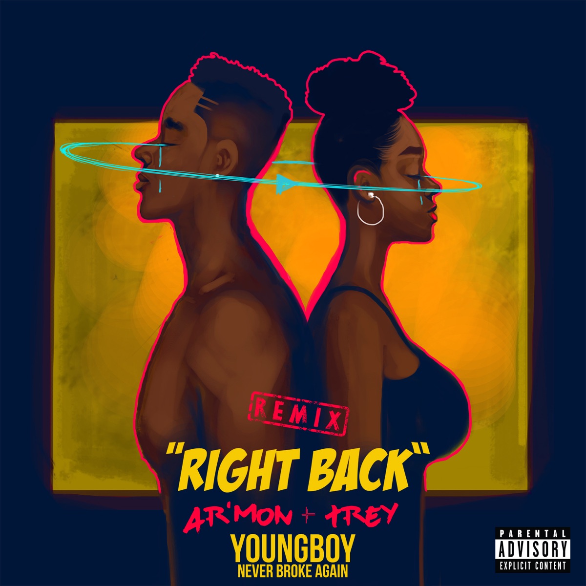 Right Back (feat. YoungBoy Never Broke Again) [Remix] - Single by Ar'mon & Trey album cover artwork