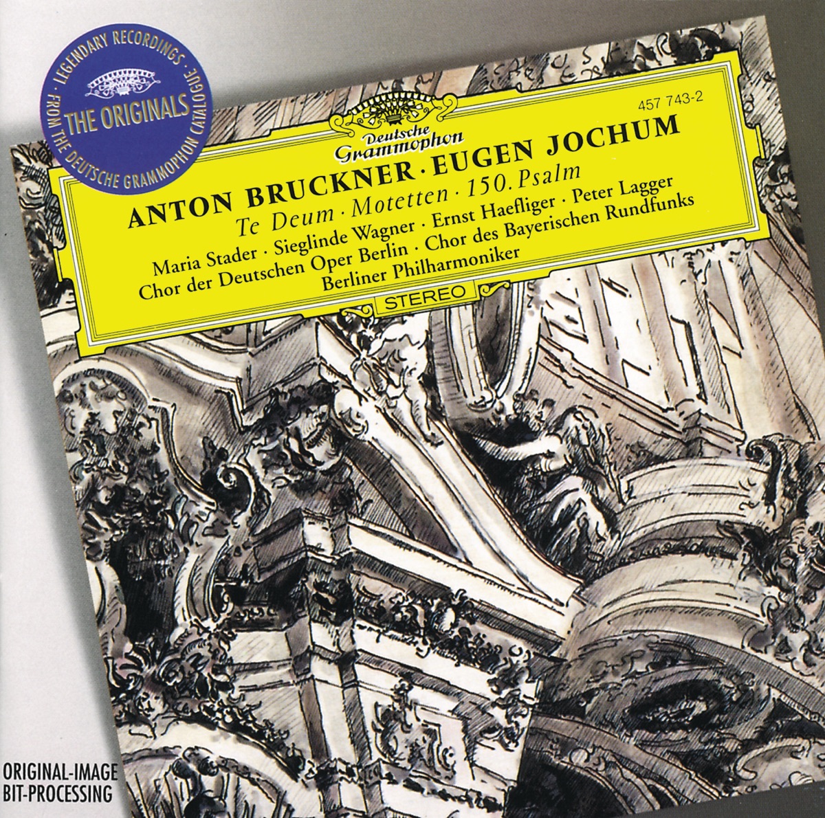 Bruckner: Te Deum, Motetten & Psalm 150 by Berlin Philharmonic & Eugen Jochum album cover