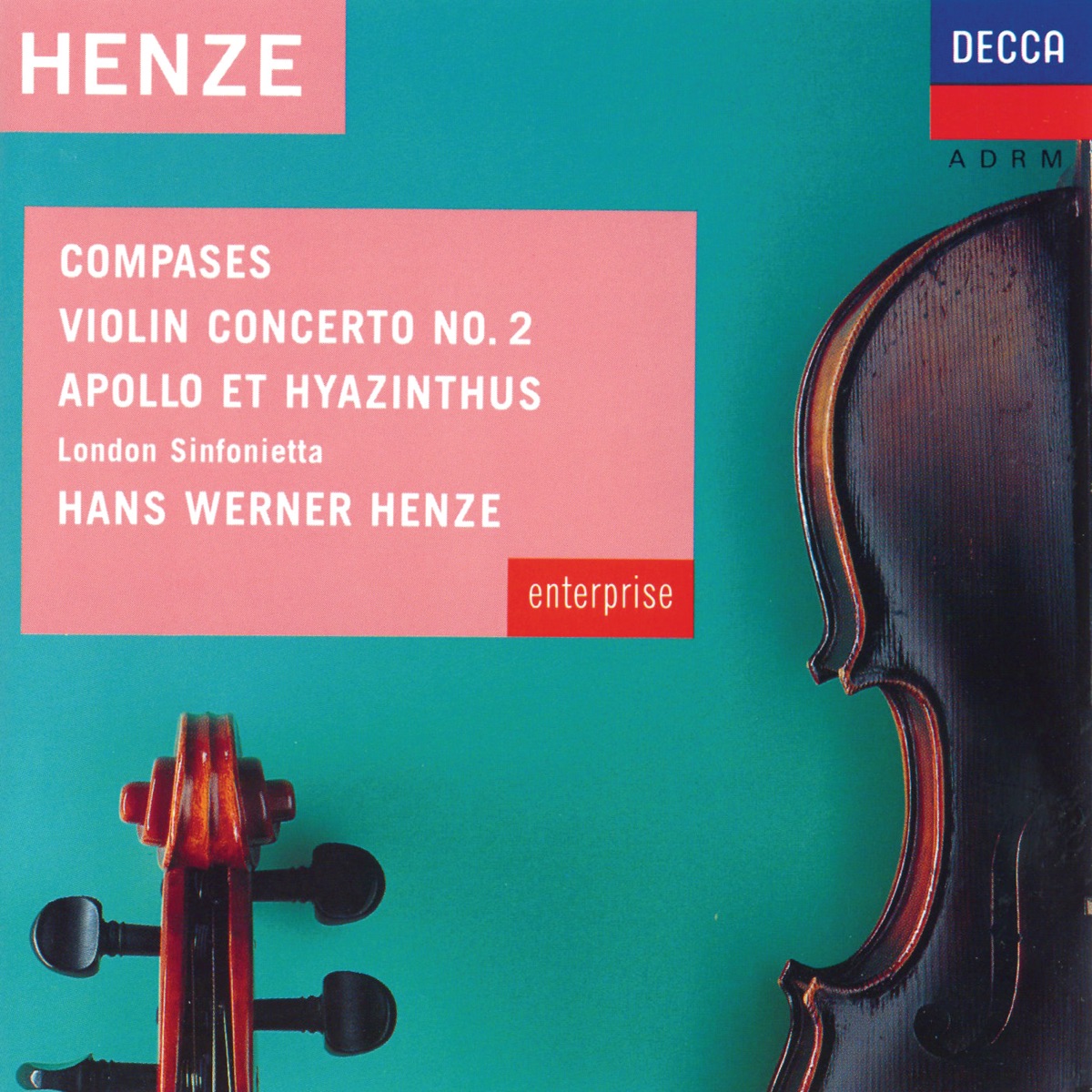 Henze: Compases; Violin Concerto No. 2 by Hirofumi Fukai, Brenton Langbein, London Sinfonietta, Anna Reynolds & John Constable album cover