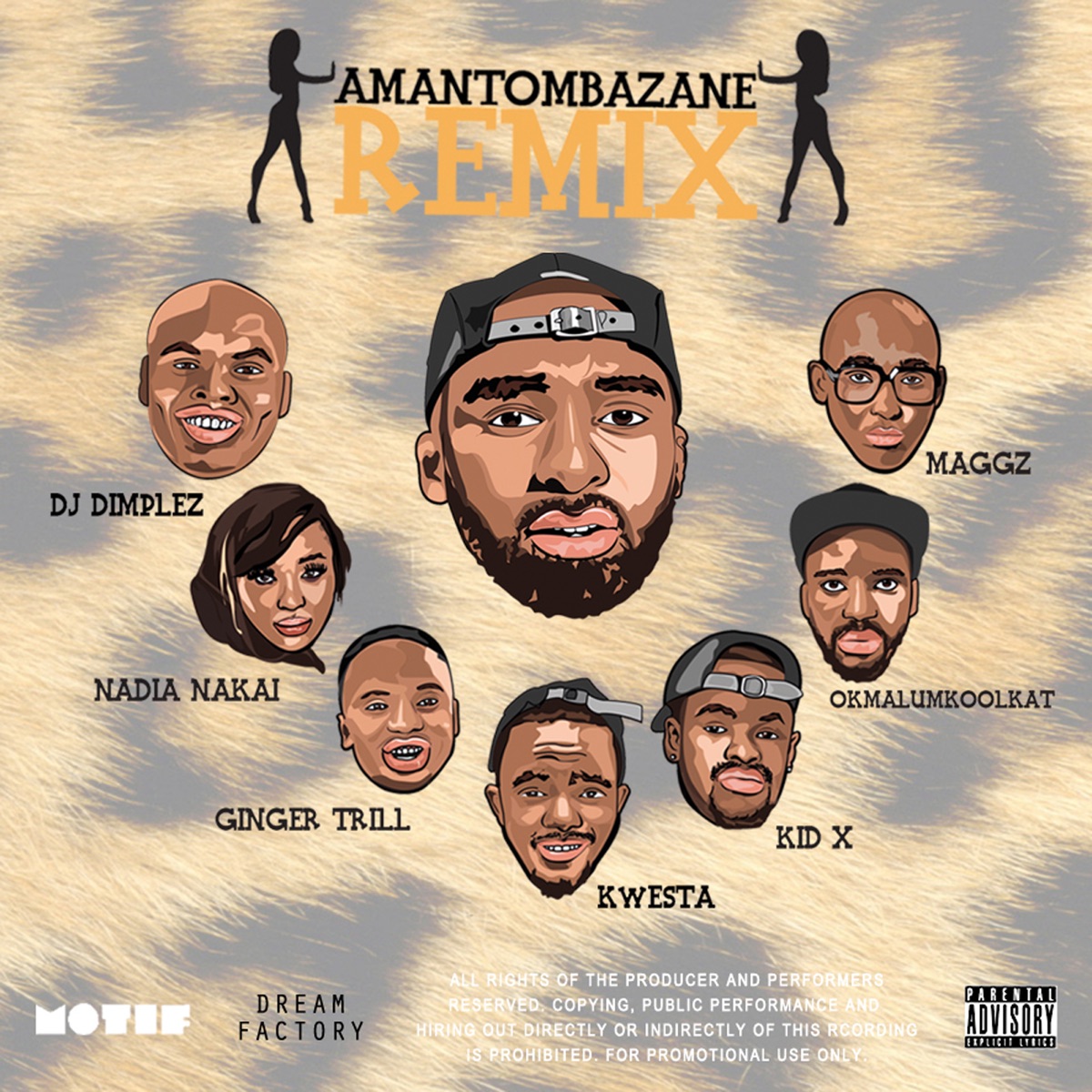 Amantombazane (Remix) [feat. OkMalumKoolKat, Maggz, Kwesta, Ginger Bread Man, Kid X, Nadia Nakai & DJ Dimplez] - Single by Riky Rick album cover