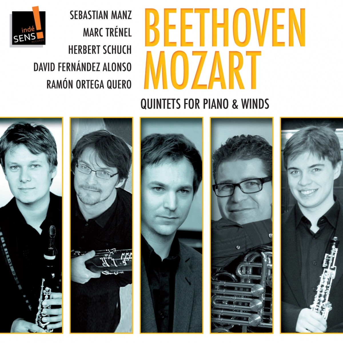 Mozart & Beethoven : Quintettes pour piano et vents (Quintettes pour piano et vents, quintets for piano and winds) by Herbert Schuch, Sebastian Manz, Marc Trenel, David Fernandez Alonso & Ramón Ortega Quero album cover