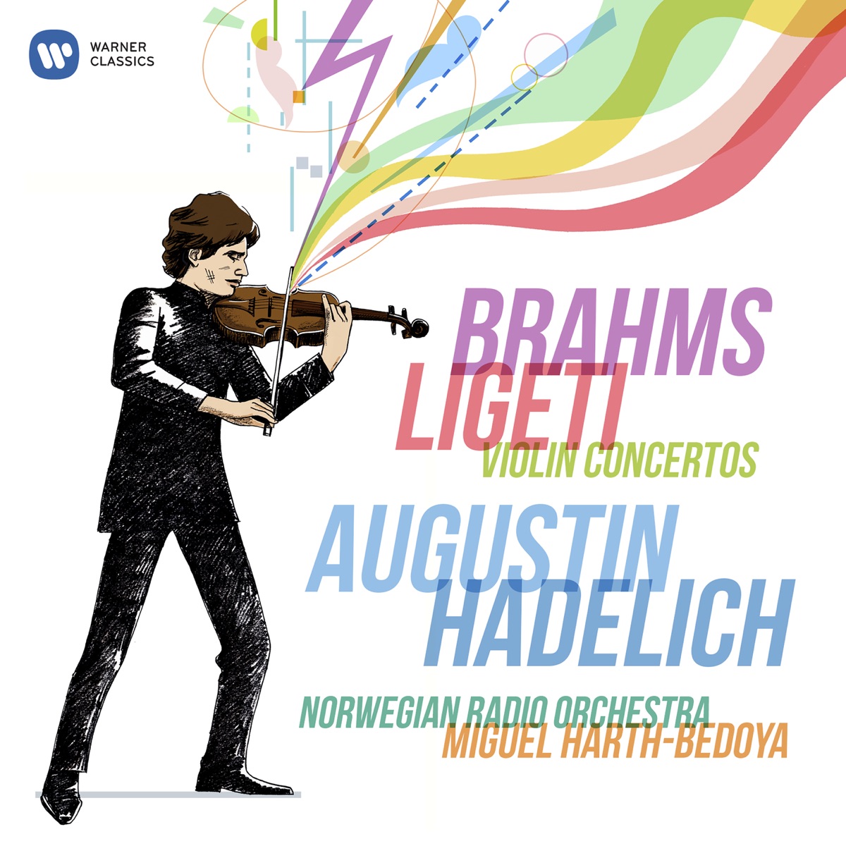 Brahms & Ligeti: Violin Concertos by Augustin Hadelich, Norwegian Radio Orchestra & Miguel Harth-Bedoya album cover