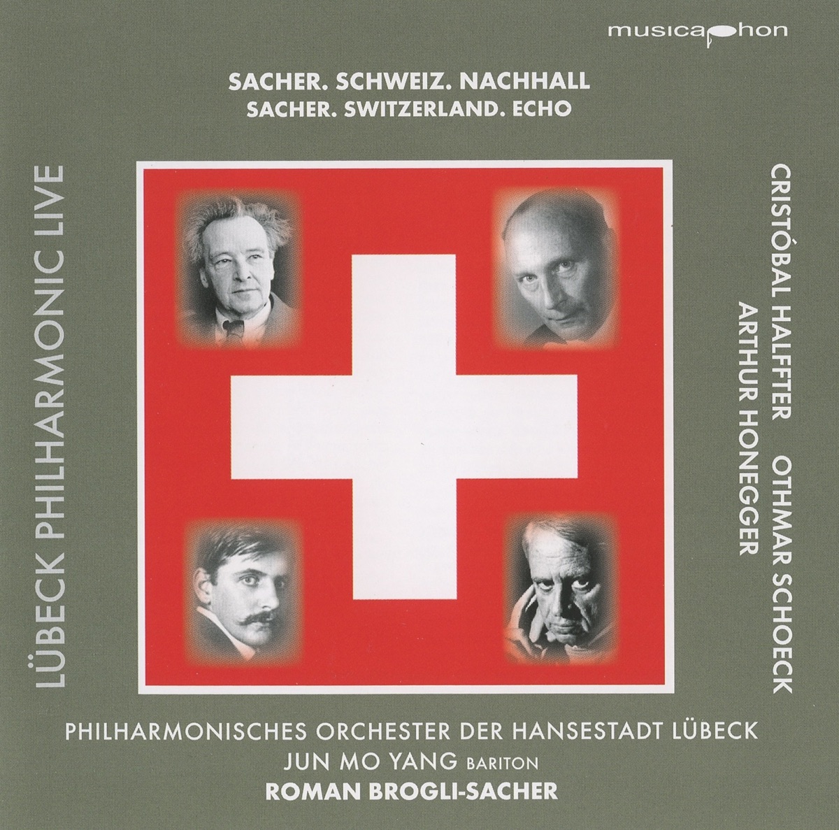 Sacher. Schweiz. Nachhall by Lubeck Philharmonic Orchestra, Roman Brogli-Sacher & Jun Mo Yang album cover