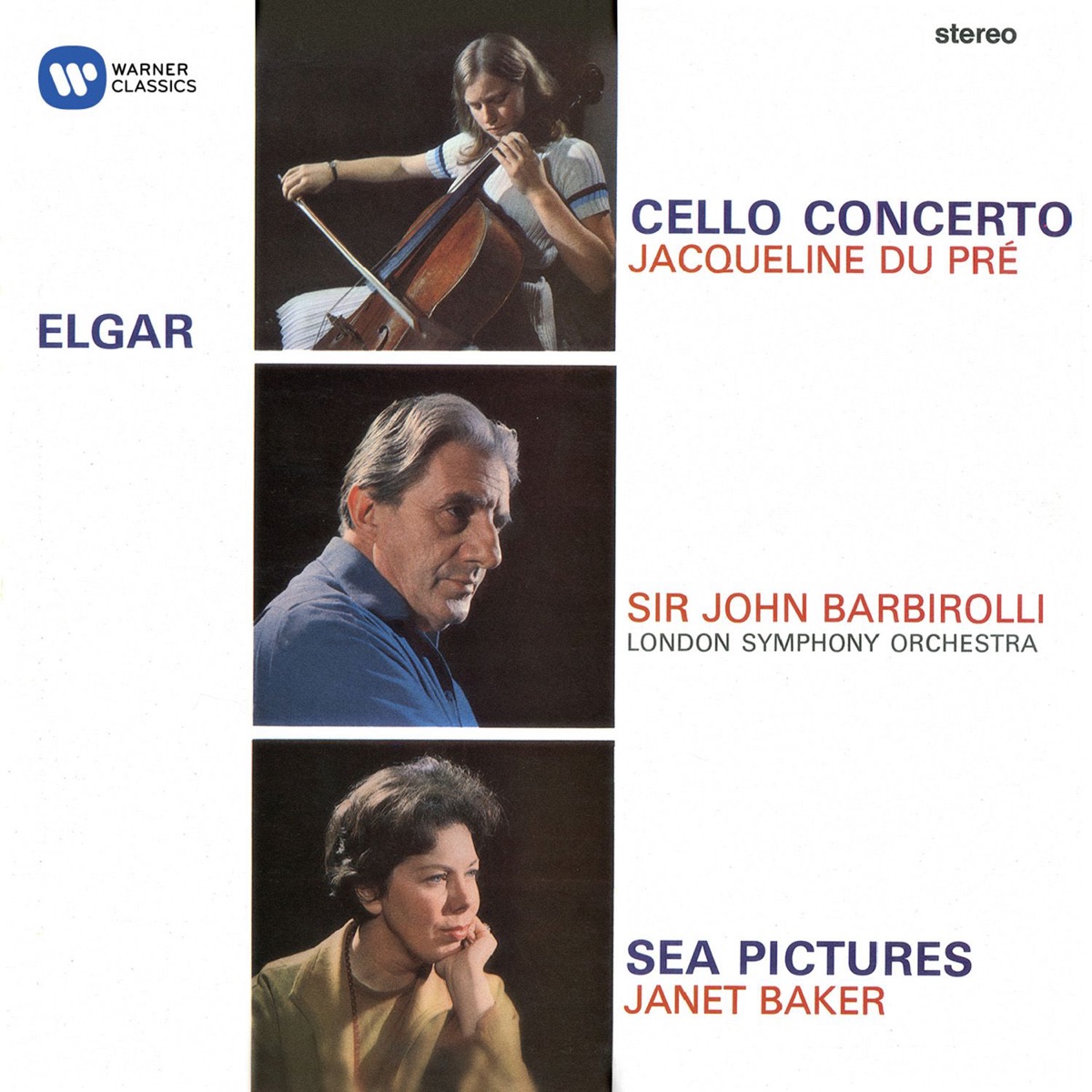 Elgar: Cello Concerto & Sea Pictures by Jacqueline du Pré, Sir John Barbirolli, London Symphony Orchestra & Dame Janet Baker album cover