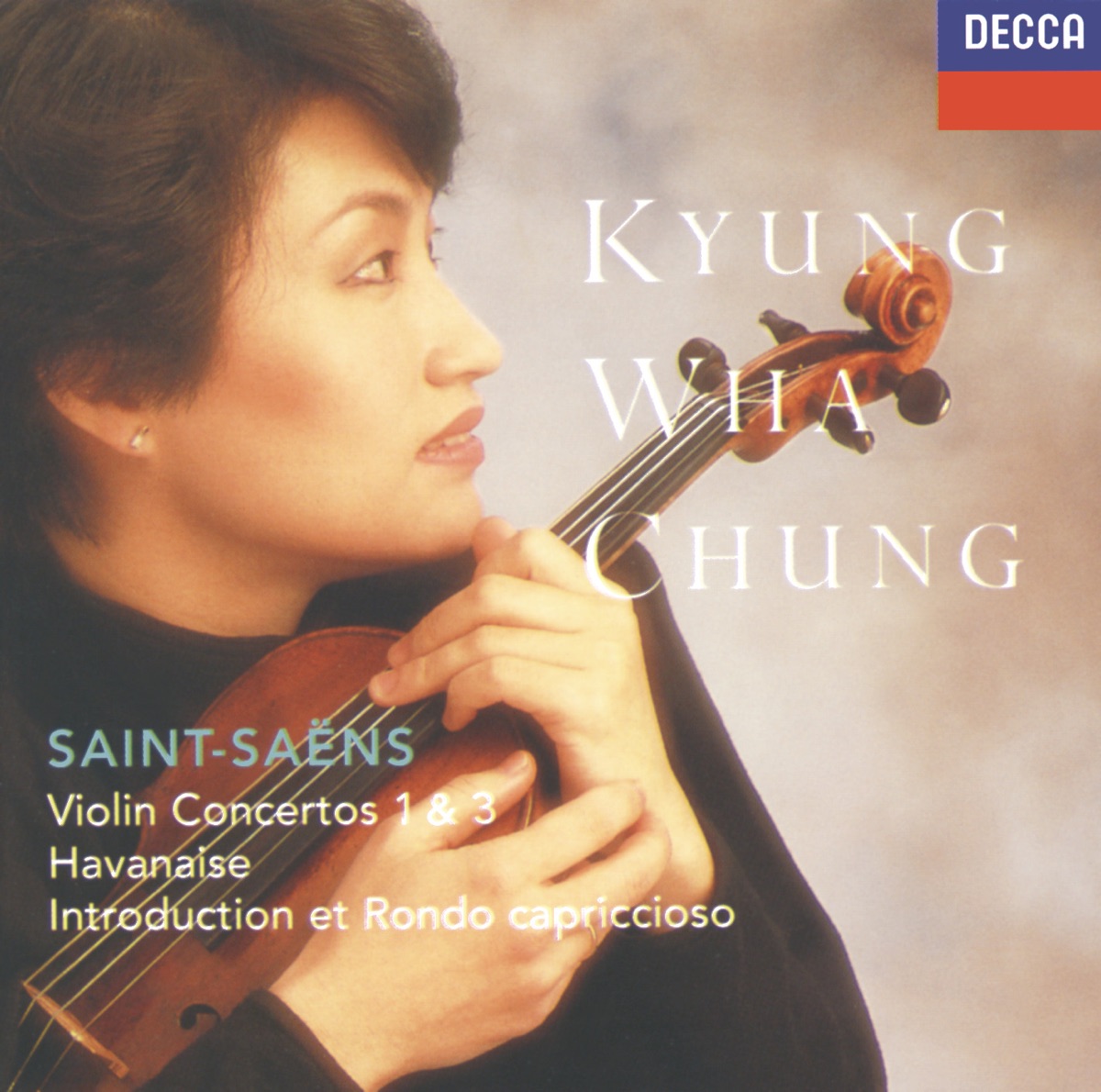 Saint-Saëns: Violin Concertos Nos. 1 & 3, Havanaise and Introduction & Rondo Capriccioso by Kyung-Wha Chung, Charles Dutoit, London Symphony Orchestra, Orchestre Symphonique de Montréal & Royal Philharmonic Orchestra album cover