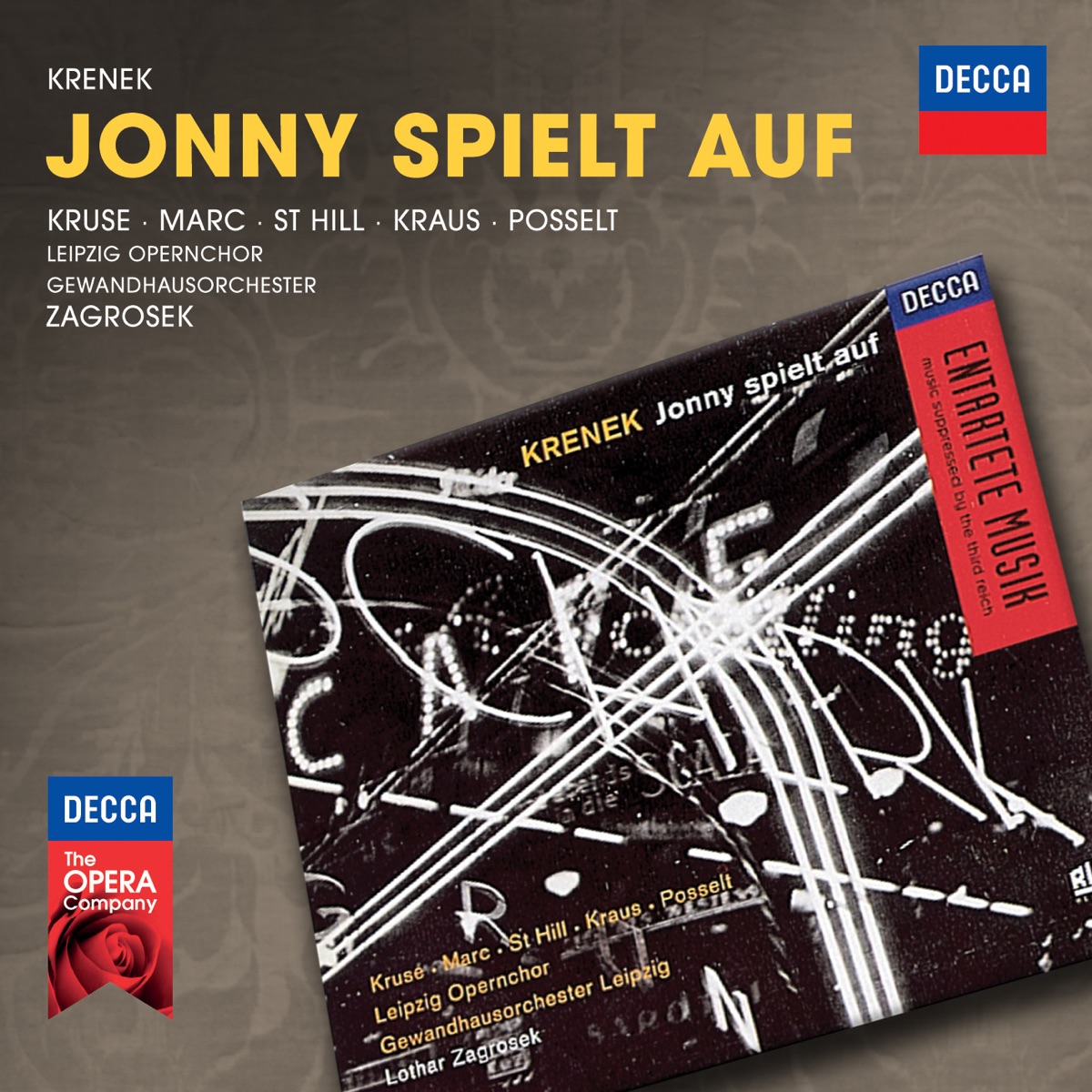 Krenek: Jonny Spielt Auf by Alessandra Marc, Marita Posselt, Heinz Kruse, Michael Kraus, Krister St. Hill, Leipzig Opernchor, Gewandhausorchester Leipzig & Lothar Zagrosek album cover